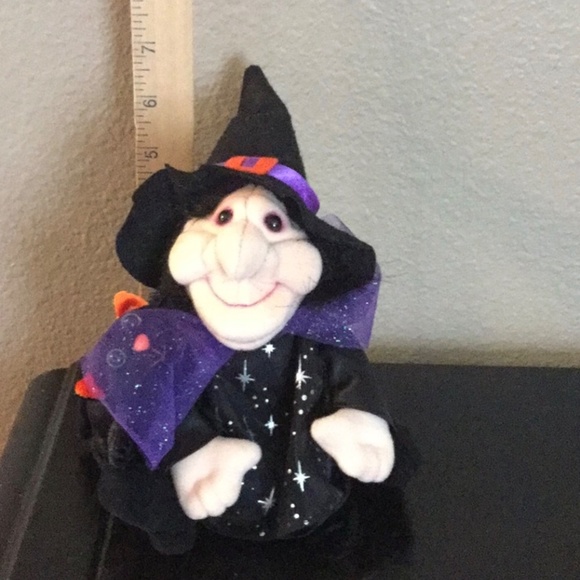 Halloween Witch W/ Black Cat plush - Picture 4 of 9